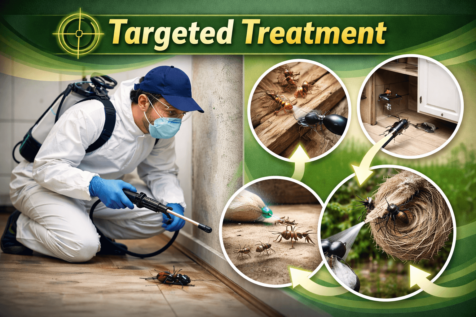 Targeted treatment for termites and pests